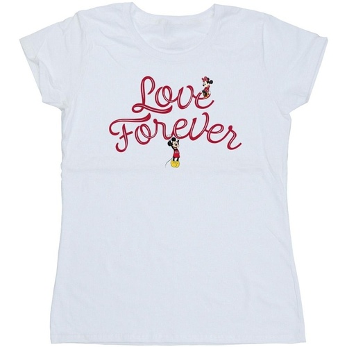 textil Mujer Camisetas manga larga Disney Mickey Mouse Love Forever Blanco