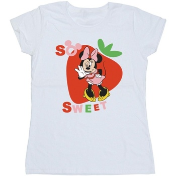 textil Mujer Camisetas manga larga Disney Minnie Mouse So Sweet Strawberry Blanco