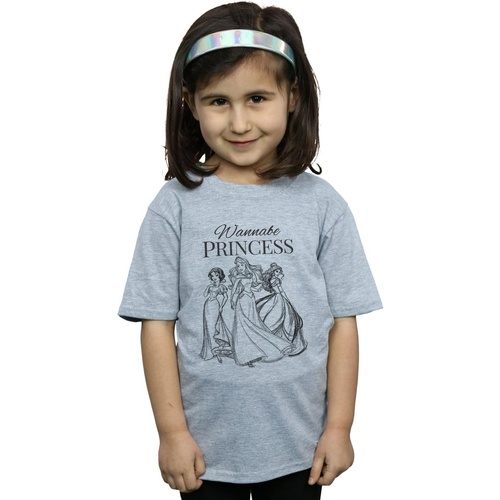 textil Niña Camisetas manga larga Disney Wannabe Princess Gris