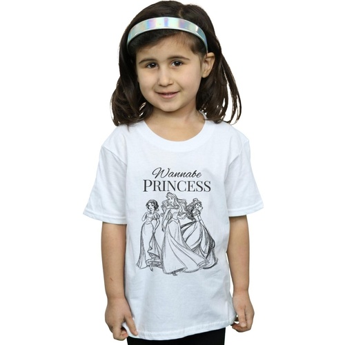 textil Niña Camisetas manga larga Disney Wannabe Princess Blanco