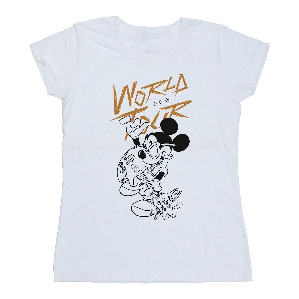 textil Mujer Camisetas manga larga Disney Mickey Mouse World Tour Line Blanco
