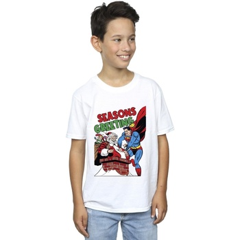 textil Niño Camisetas manga corta Dc Comics Superman Santa Comic Blanco