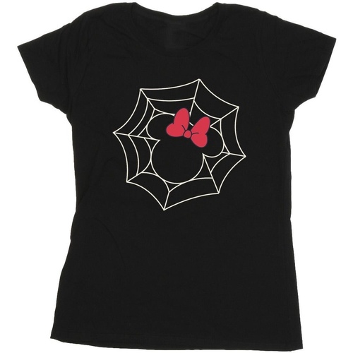 textil Mujer Camisetas manga larga Disney Minnie Mouse Spider Web Negro