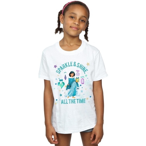 textil Niña Camisetas manga larga Disney Princess Jasmine Sparkle And Shine Blanco