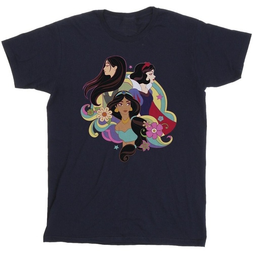 textil Niña Camisetas manga larga Disney Princess Mulan Jasmine Snow White Azul