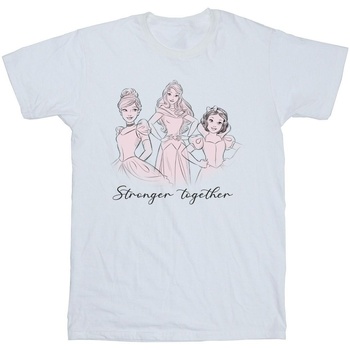 textil Niña Camisetas manga larga Disney Princesses Stronger Together Blanco