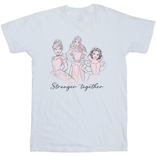textil Niña Camisetas manga larga Disney Princesses Stronger Together Blanco