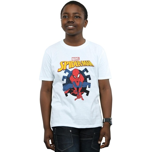 textil Niño Camisetas manga corta Marvel Spider-Man Web Shooting Emblem Logo Blanco