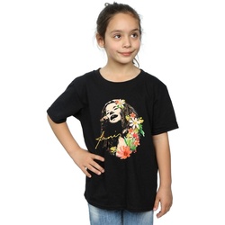 textil Niña Camisetas manga larga Janis Joplin Floral Pattern Negro