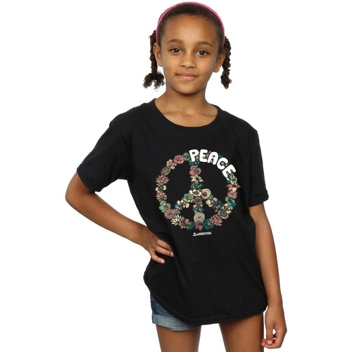 textil Niña Camisetas manga larga Woodstock Floral Peace Negro