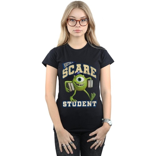 textil Mujer Camisetas manga larga Disney Monsters University Scare Student Negro