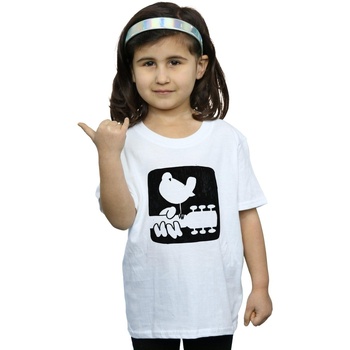 textil Niña Camisetas manga larga Woodstock Guitar Logo Blanco