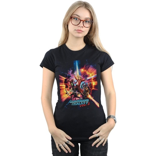 textil Mujer Camisetas manga larga Marvel Studios Guardians Of The Galaxy Vol. 2 Poster Negro