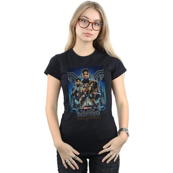 textil Mujer Camisetas manga larga Marvel Studios Black Panther Poster Negro