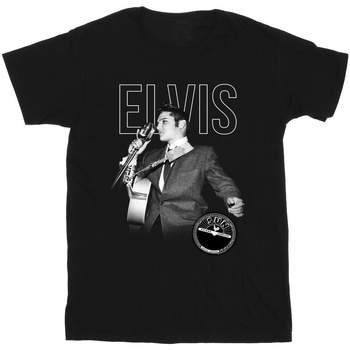 textil Niña Camisetas manga larga Elvis Logo Portrait Negro