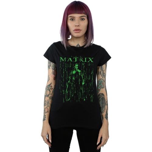 textil Mujer Camisetas manga larga The Matrix Neo Neon Negro