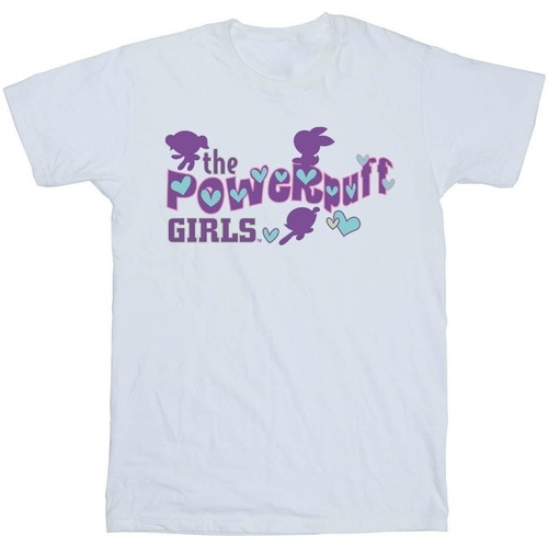 textil Niña Camisetas manga larga The Powerpuff Girls Purple Logo Blanco