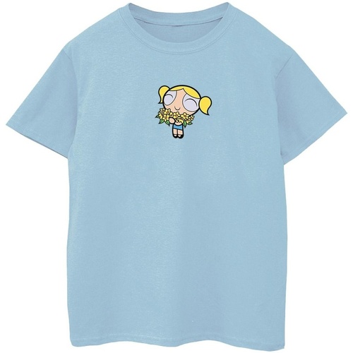 textil Niña Camisetas manga larga The Powerpuff Girls Bubbles Flower Azul