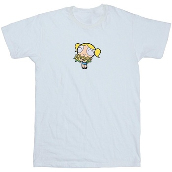 textil Niña Camisetas manga larga The Powerpuff Girls Bubbles Flower Blanco