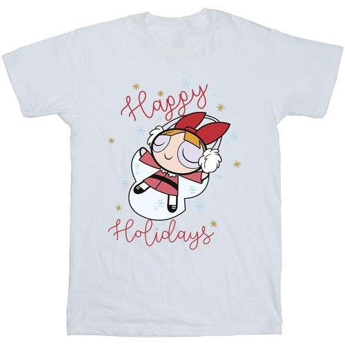 textil Niña Camisetas manga larga The Powerpuff Girls Happy Holidays Blanco