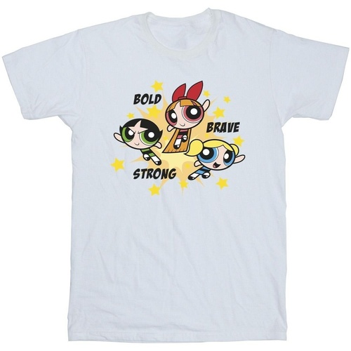 textil Niña Camisetas manga larga The Powerpuff Girls Bold Brave Strong Blanco
