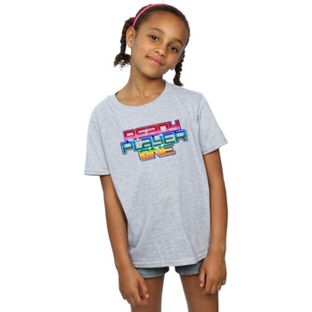 textil Niña Camisetas manga larga Ready Player One Rainbow Logo Gris