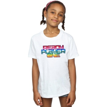 textil Niña Camisetas manga larga Ready Player One Rainbow Logo Blanco