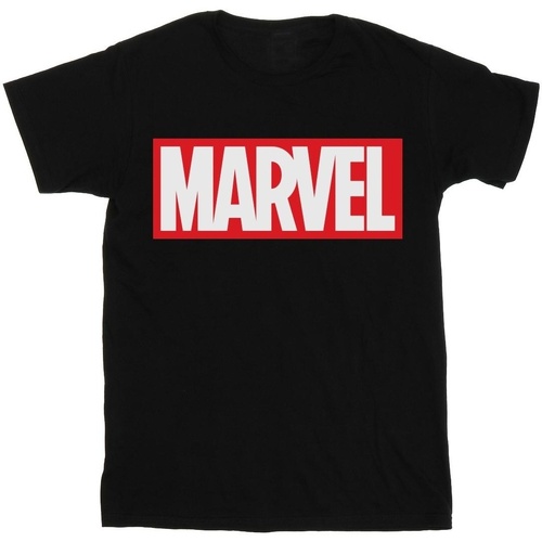 textil Mujer Camisetas manga larga Marvel Classic Logo Negro