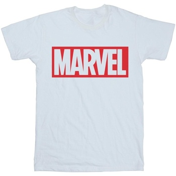 textil Mujer Camisetas manga larga Marvel Classic Logo Blanco