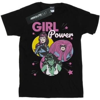 textil Mujer Camisetas manga larga Marvel Girl Power Negro