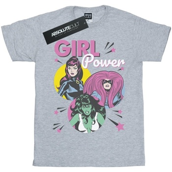 textil Mujer Camisetas manga larga Marvel Girl Power Gris