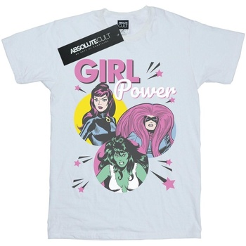textil Mujer Camisetas manga larga Marvel Girl Power Blanco