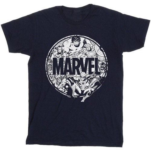 textil Mujer Camisetas manga larga Marvel Logo Character Infill Azul