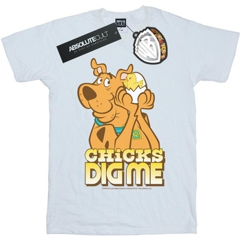 textil Niña Camisetas manga larga Scooby Doo Chicks Dig Me Blanco