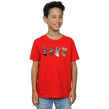 textil Niño Camisetas manga corta Disney Christmas Stockings Rojo