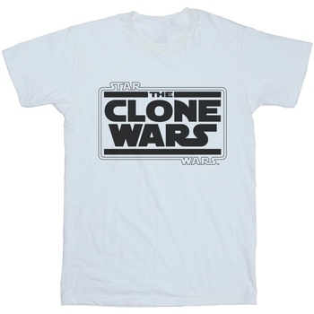 textil Niña Camisetas manga larga Disney Clone Wars Logo Blanco