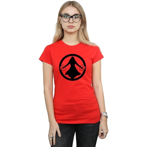 textil Mujer Camisetas manga larga Marvel Scarlet Witch Symbol Rojo