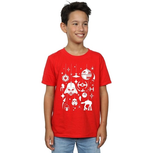 textil Niño Camisetas manga corta Disney Christmas Decorations Rojo