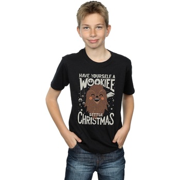 textil Niño Camisetas manga corta Disney Wookiee Little Christmas Negro