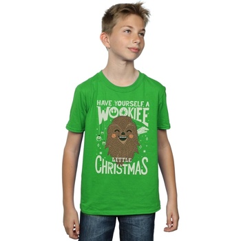 textil Niño Camisetas manga corta Disney Wookiee Little Christmas Verde