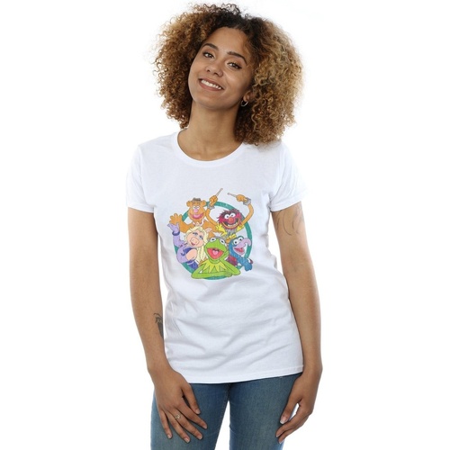 textil Mujer Camisetas manga larga Disney The Muppets Group Circle Blanco