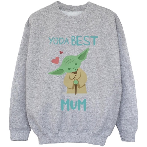 textil Niño Sudaderas Disney Yoda Best Mum Gris