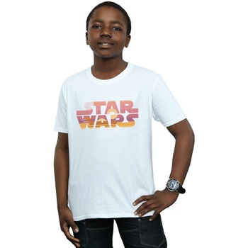 textil Niño Camisetas manga corta Disney Tatooine Suns Logo Blanco