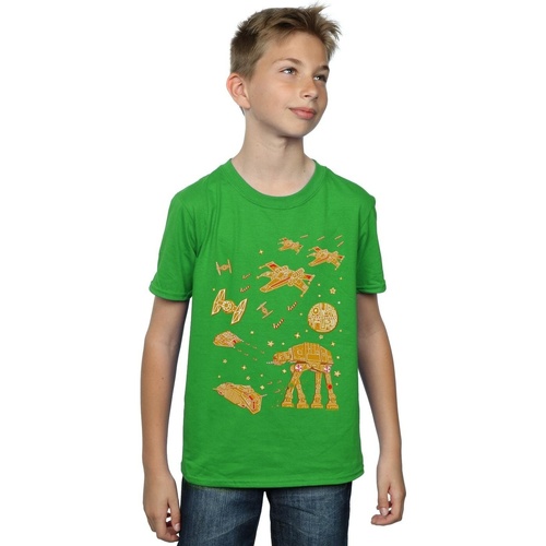 textil Niño Camisetas manga corta Disney Gingerbread Battle Verde