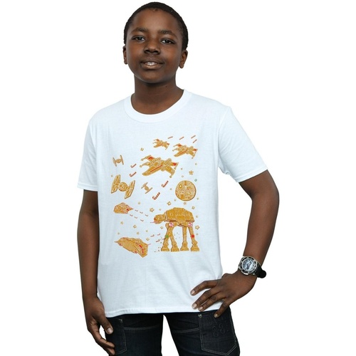 textil Niño Camisetas manga corta Disney Gingerbread Battle Blanco