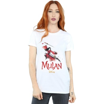 textil Mujer Camisetas manga larga Disney Mulan Movie Pose Blanco
