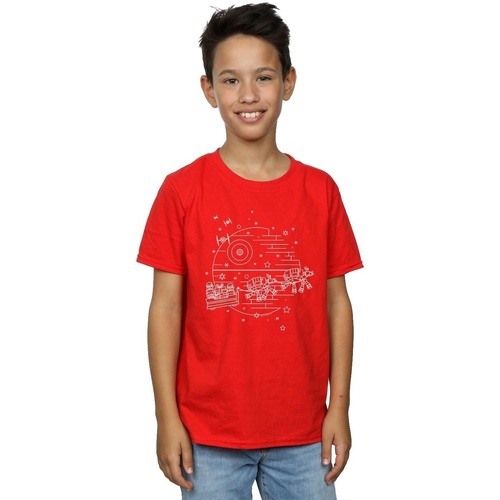 textil Niño Camisetas manga corta Disney Death Star Sleigh Rojo