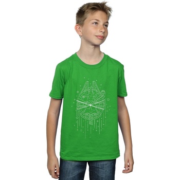 textil Niño Camisetas manga corta Disney Millennium Falcon Christmas Tree Delivery Verde