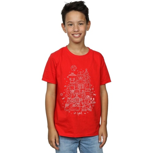 textil Niño Camisetas manga corta Disney Empire Christmas Rojo