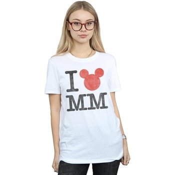 textil Mujer Camisetas manga larga Disney Mickey Mouse I Love Mickey Blanco